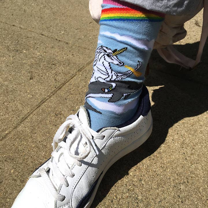 Sock Panda - Wholesale Socks - Unisex - Land of Dreams Socks - Fire Breathing Unicorn on a Dolphin!5
