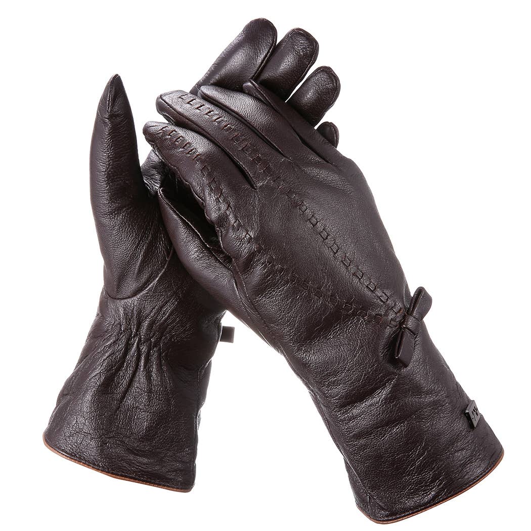 Mio Marino - Wholesale Gloves - Men's - Bow Design Leather Gloves2