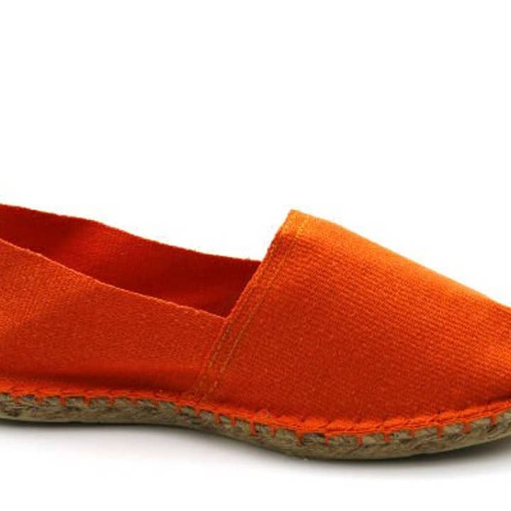 Orange plain basque espadrilles for wholesale by Maison Joseph