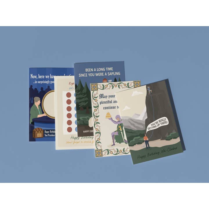 Katiebird Prints - Wholesale Birthday Card - Old-Climber - Funny Birthday - Rock Climbing Card - Aging9