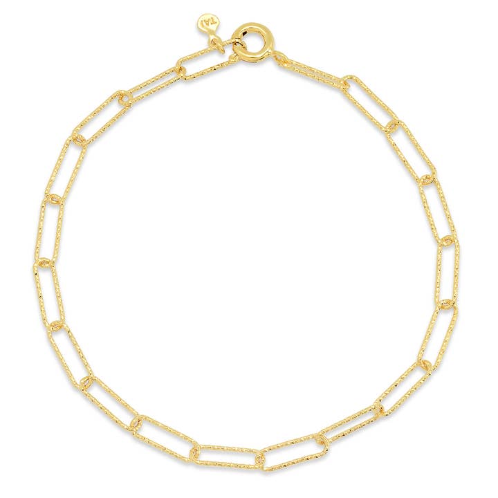 Gehamerde Paperclip Schakelarmband voor wholesale door Tai Jewelry