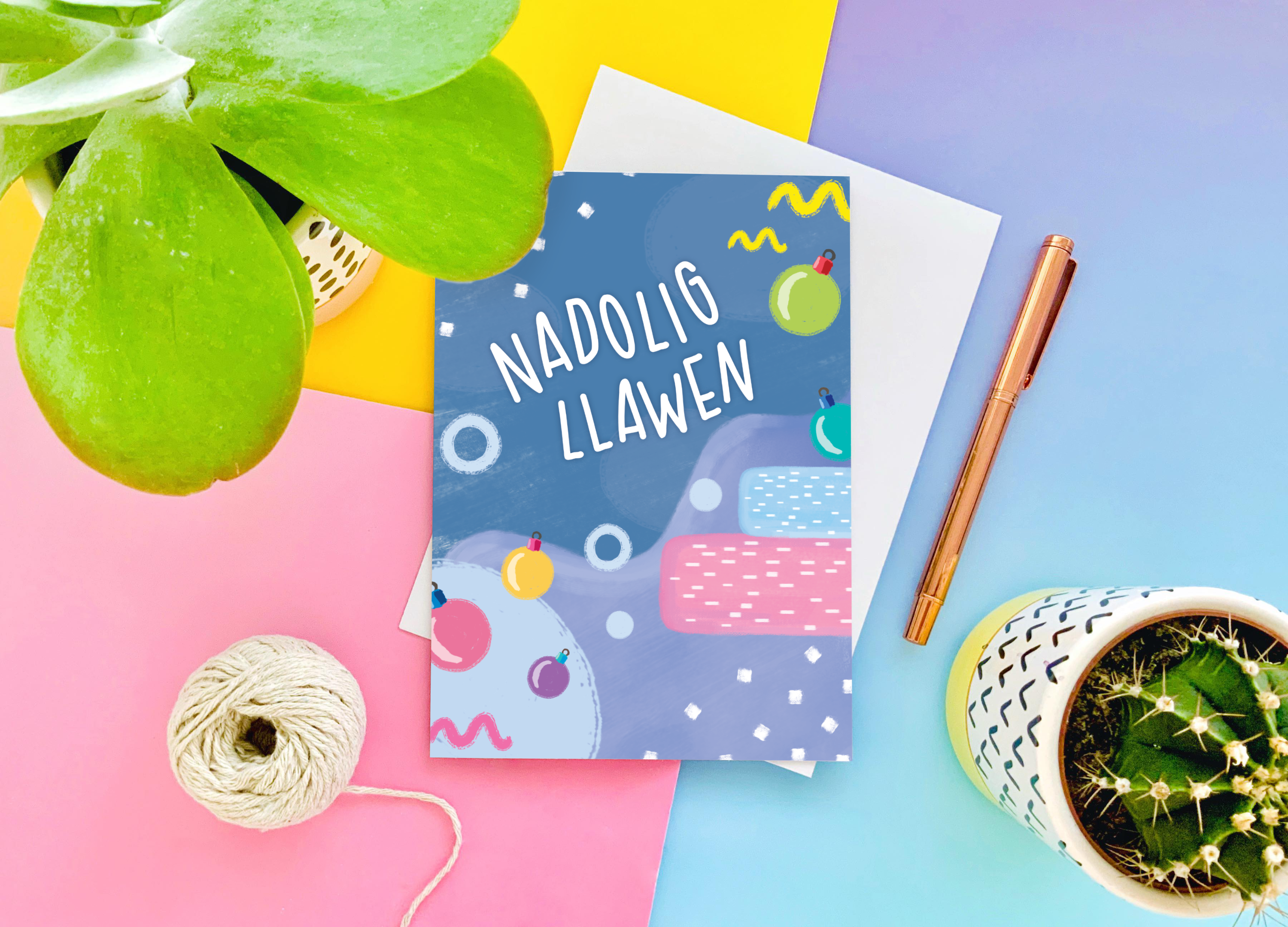 CoconuTacha - Wholesale Christmas Card - Nadolig Llawen Welsh Christmas Card2