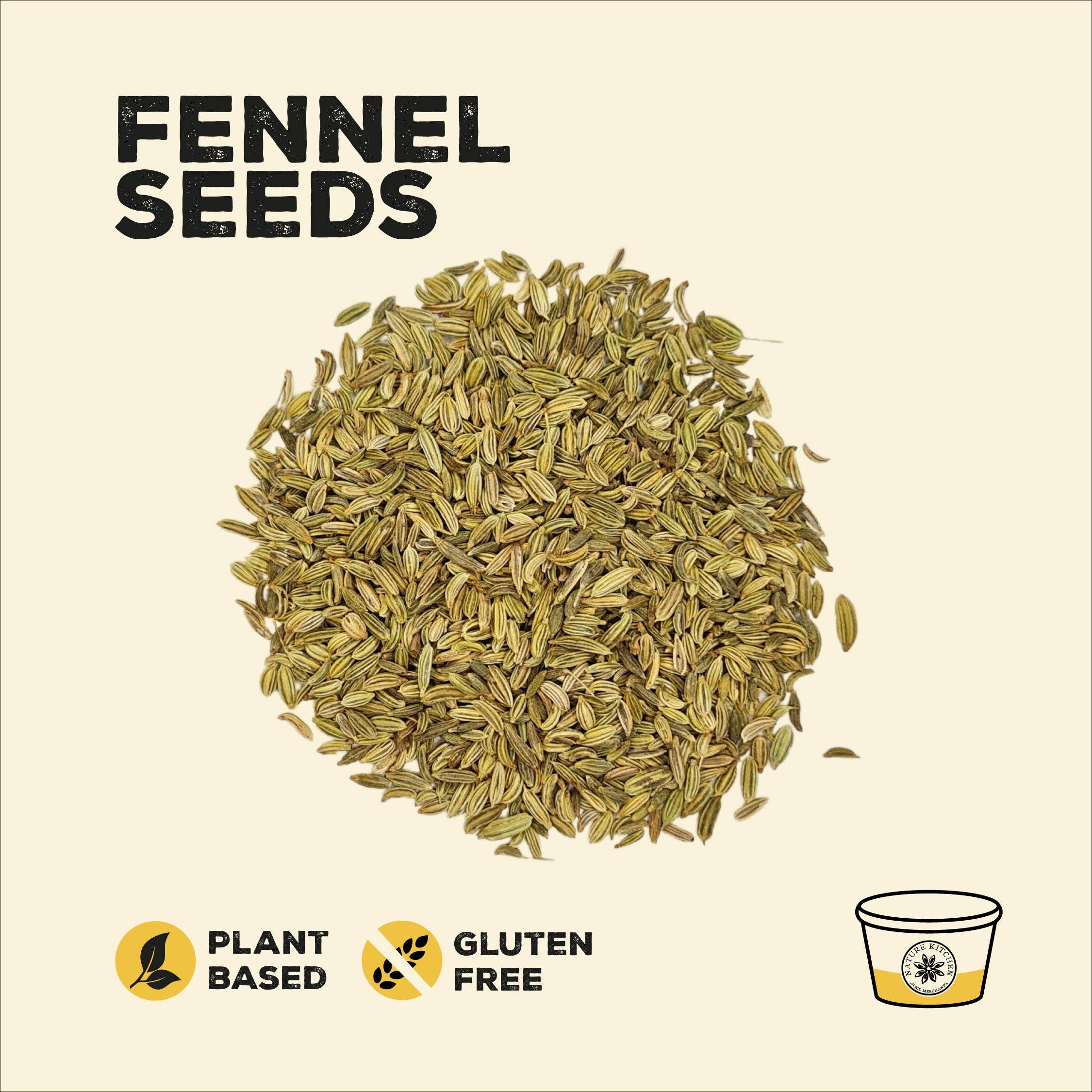 Nature Kitchen Co Ltd - Vente Épices séchées - 1 pot de 50 g de graines de fenouil1