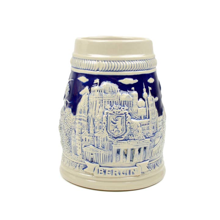 Cobalt Blue Landmarks of Berlin .8L German Beer Stein for wholesale by European Heritage Gifts