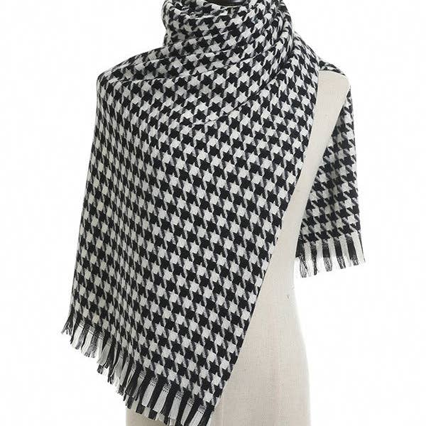 VividLux - Wholesale Scarf - Women's - Fringed Houndstooth Keep Warm Shawl&Scarf12