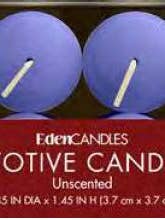 Votive Candles Unscented- Pack of 8 - Purple for wholesale by Eden Candles / David Oreck Candles