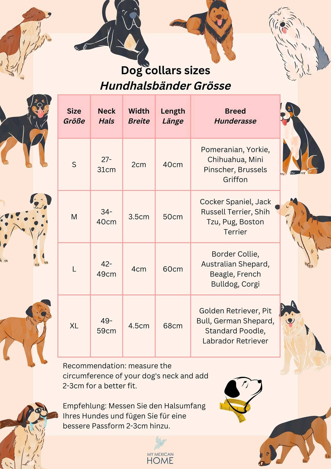 MyMexicanHome - Wholesale Halsband - Hond - L (42-49 cm) leren hondenhalsband met kleurrijk gebreid boho design10