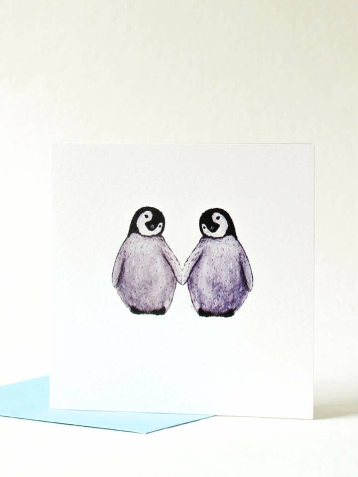 Penguins Couple Card for wholesale by Sunshine for Breakfast