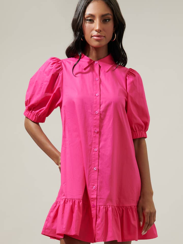 Levy Button Down Shift Dress for wholesale by Sugarlips