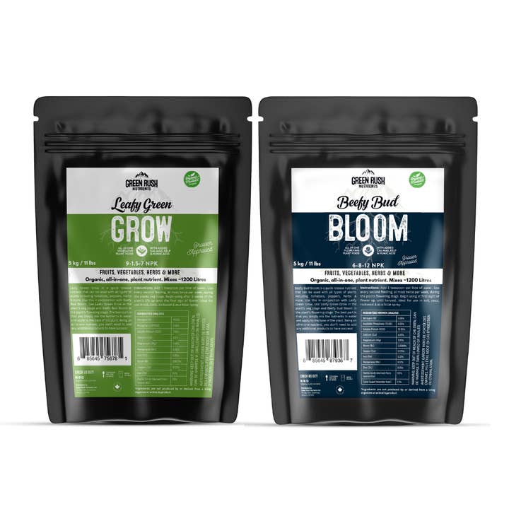 Green Rush Nutrients - Wholesale Fertiliser - Veg To Harvest Pack: Leafy Green Grow & Beefy Bud Bloom Combo10