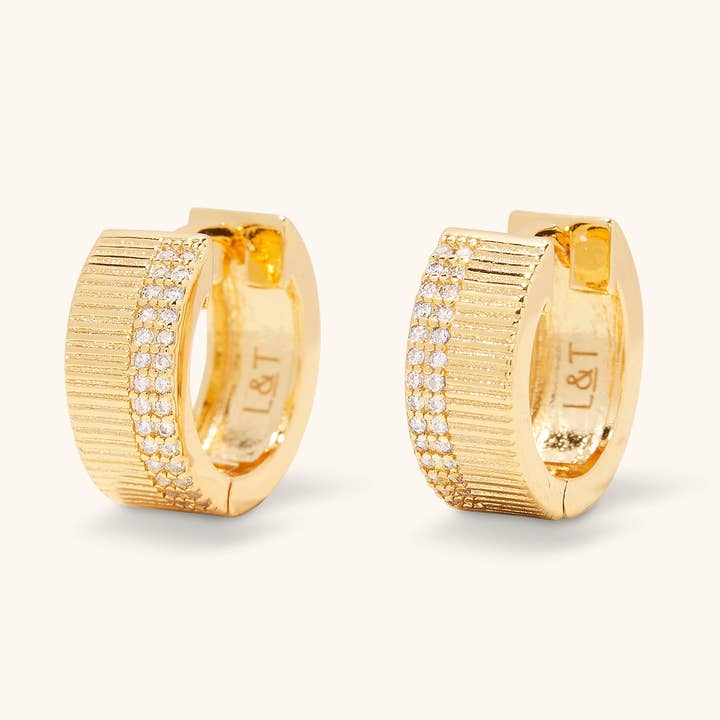 Seline 18K Gold Plated Huggie Earrings for wholesale by Lola & Tae