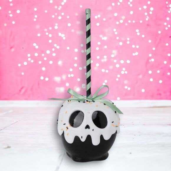 Dunn Deals - Wholesale Decorative tabletop object - Halloween Carnival 9" Resin Black Candy Apple w Sprinkles1