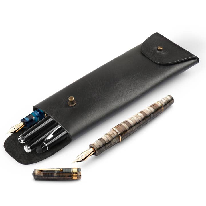 Londo – wholesale Pen & pencil holder – Londo Top Grain Leather Pen Case with Metal Snap Fastener, Pencil Pouch Stationery Bag7
