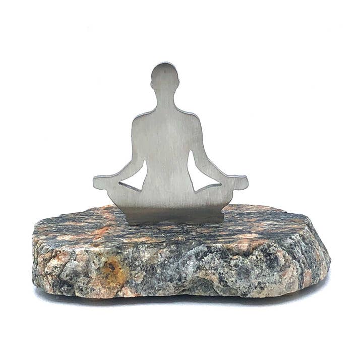 Yoga, Escultura de Lótus Sobre Base de Pedra. Display Estúdio de Yoga, Yo por atacado de Vermont Rocks!
