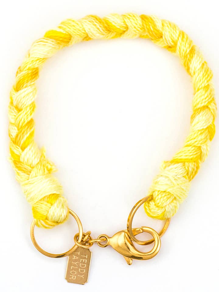 Gelbes Butterblumen-Armband - handgefärbt für den Großhandel von Teddy Taylor Jewelry