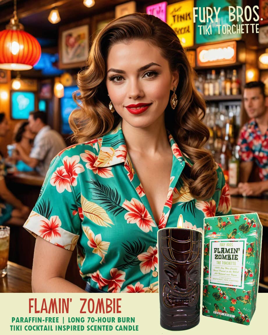 Fury Bros. - Wholesale Jar/Filled Candle - Flamin' Zombie - Fury Bros. Tiki Torchette7