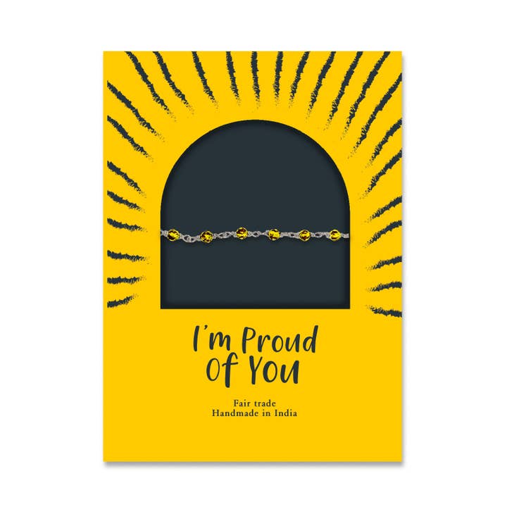 Pulseira Amarela de Afirmação Orgulhosa por atacado de Just Trade UK