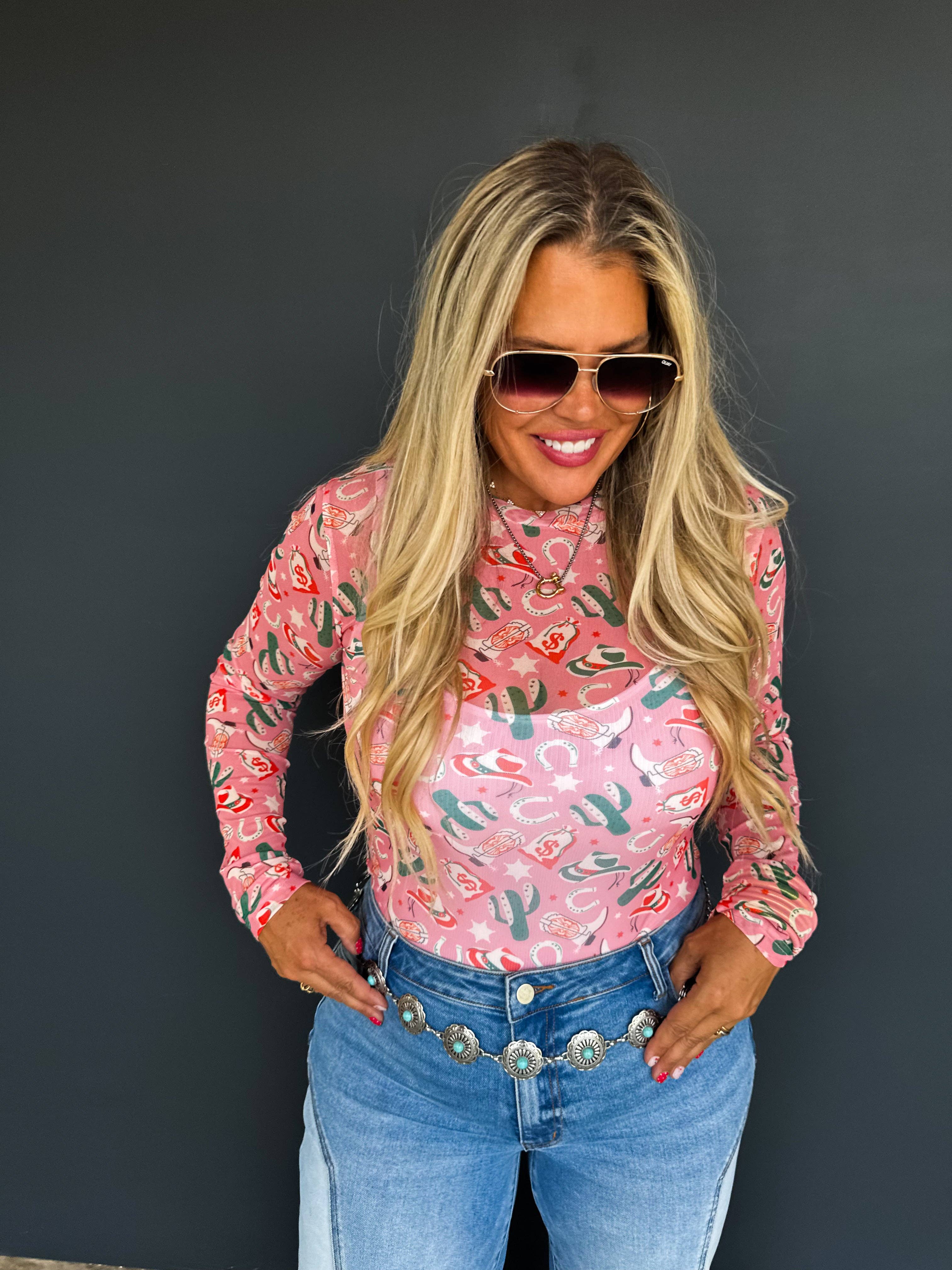 BLAKELEY - Wholesale Blouse - Women's - BOOTS & BLOOMS COLLECTION MESH TOPS23