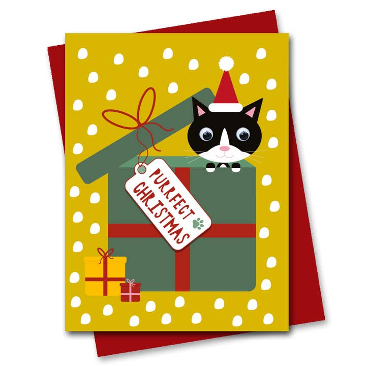 Tarjeta de Navidad Purrfect para venta al por mayor de Stripey Cats Cards