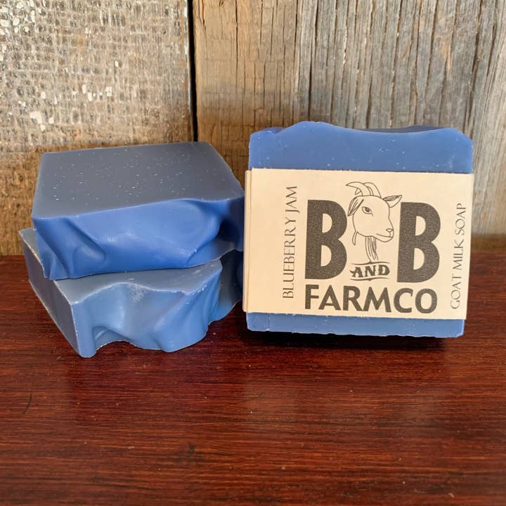 Blueberry Jam Goat Milk Soap for wholesale by B and B Farmco