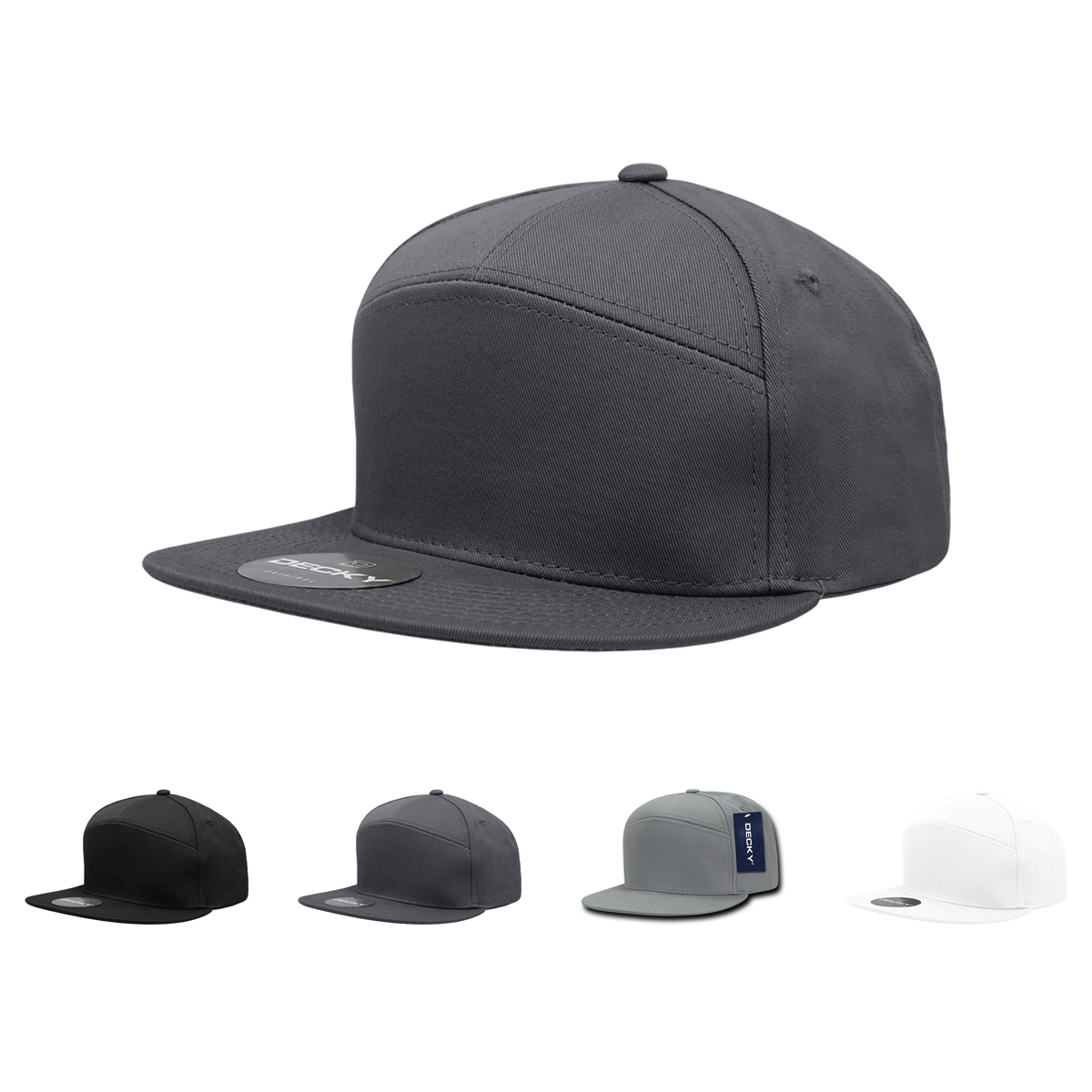 The Park Wholesale - Wholesale Flat Brim Cap - Unisex - Decky 1098 Blank 7 Panel Flat Bill Snapback Hats16