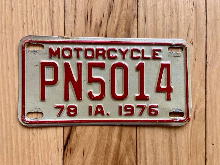 1976 Iowa motorfiets kentekenplaat voor wholesale door RusticPlates