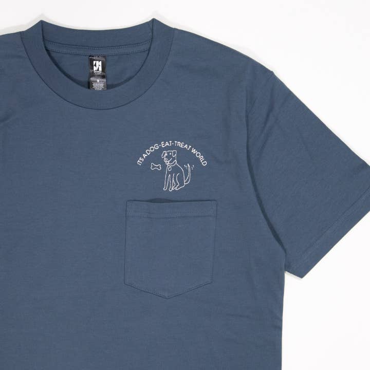 It's Dog-Eat-Treat World Pocket Tee for wholesale by Crewel and Unusual