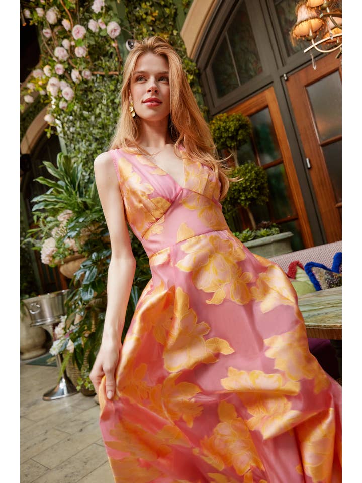 Orange Martha Gown Sorbet Peony Organza for wholesale on Faire5