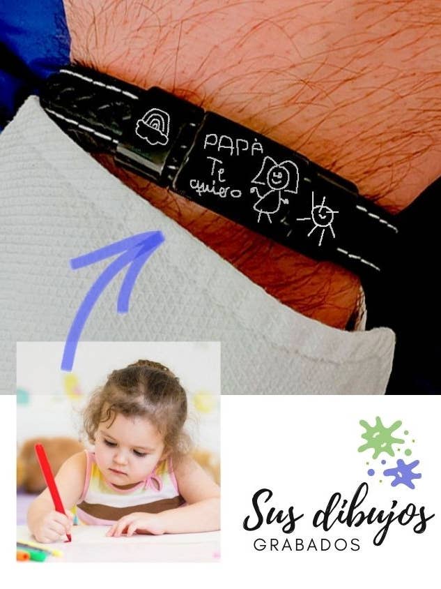 PERSONALISERET MILAN læder armbånd med TEGNING. for engroshandel hos Happypulseras