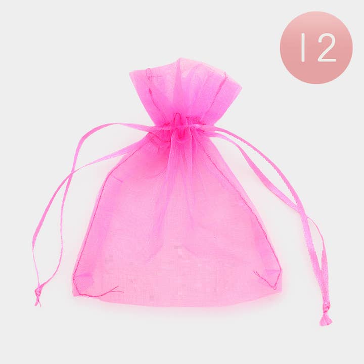 Sensibling Corp. - Wholesale Gift Bag - 12PCS - 4 X 5 Ribboned Organza Gift Bags
0