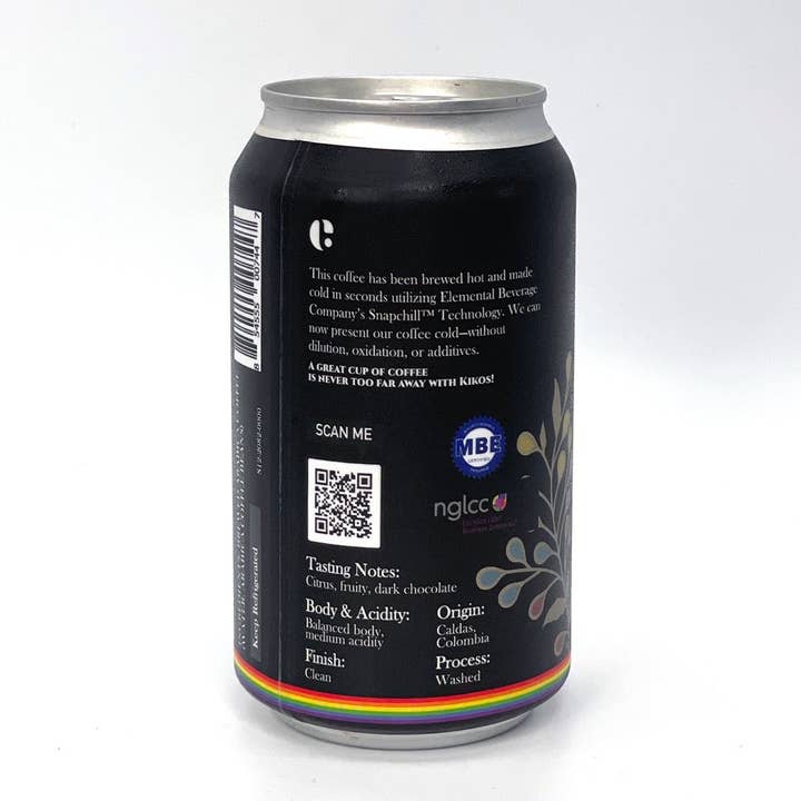 Kikos Coffee & Tea - Wholesale Iced Coffee/Cold Brew - Kikos Snapchilled™ Coffee - Colombian Cold Coffee -12 Oz can3