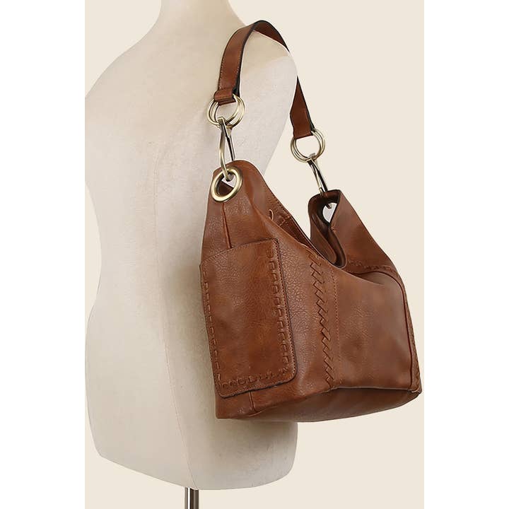 Anarchy Street - Wholesale Crossbody Bag - Women's - Fashion Whipstitch Bucket Shoulder Bag