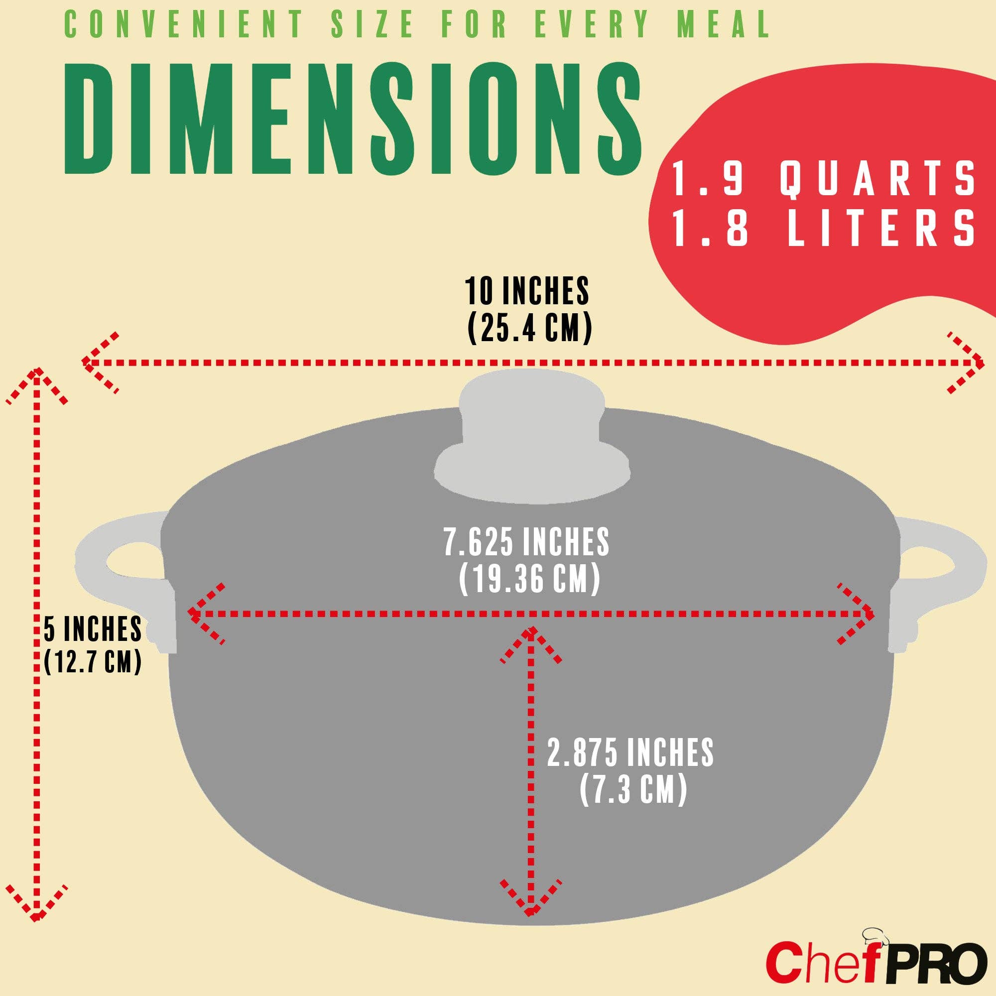 ShopBobbys - Wholesale Cooking Pot - Chef PRO Commercial Grade Aluminum Caldero Stock Pot, 1.9 Quarts4