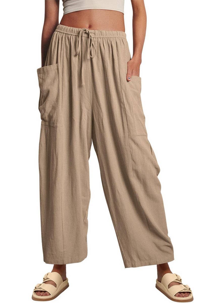 NINEXIS - Wholesale Pants - Women's - CWBLP0709_LOOSE CASUAL COTTON AND LINEN TROUSERS28