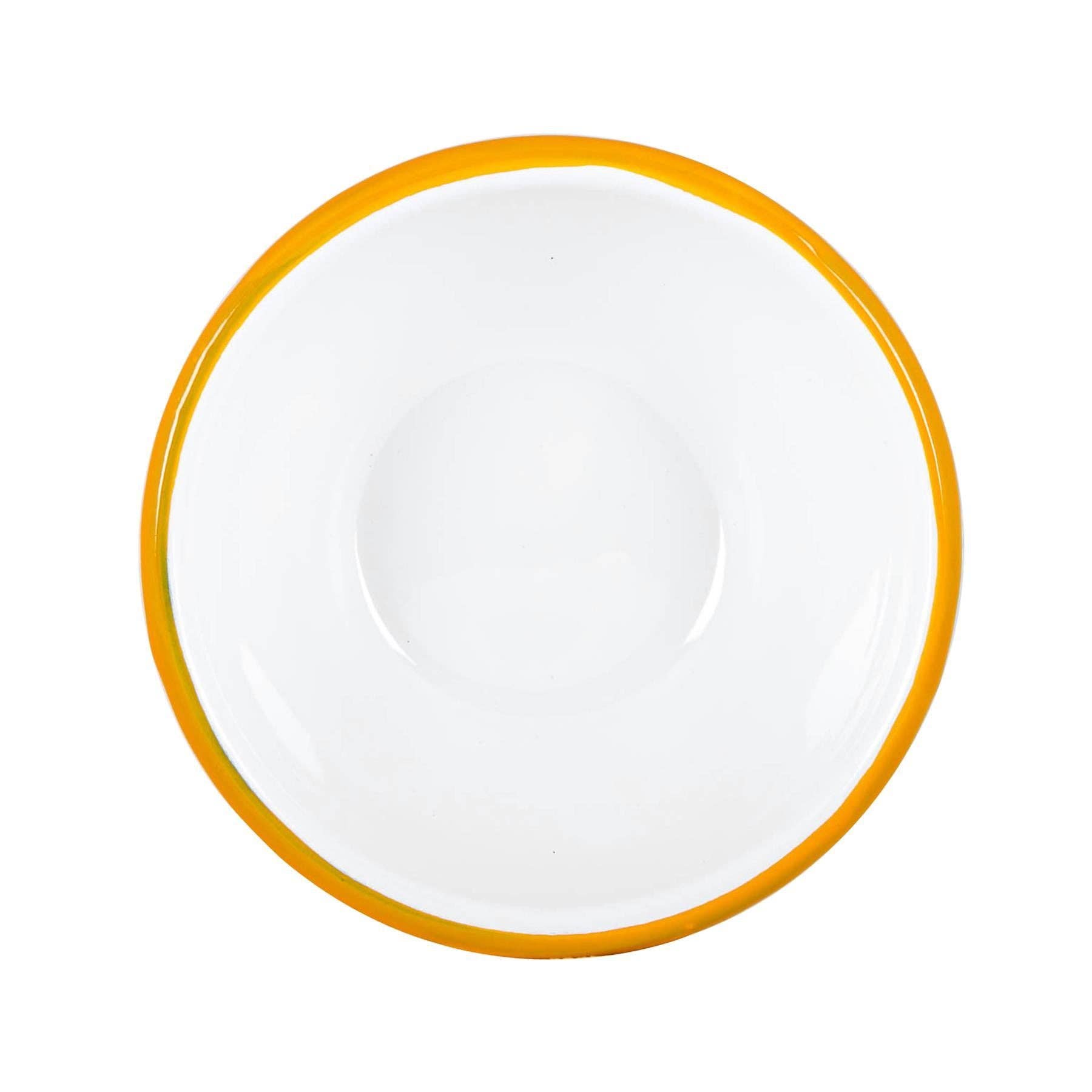 Rinkit Ltd – wholesale Bowl – Argon Tableware White Enamel Bowl - 16cm - Yellow6