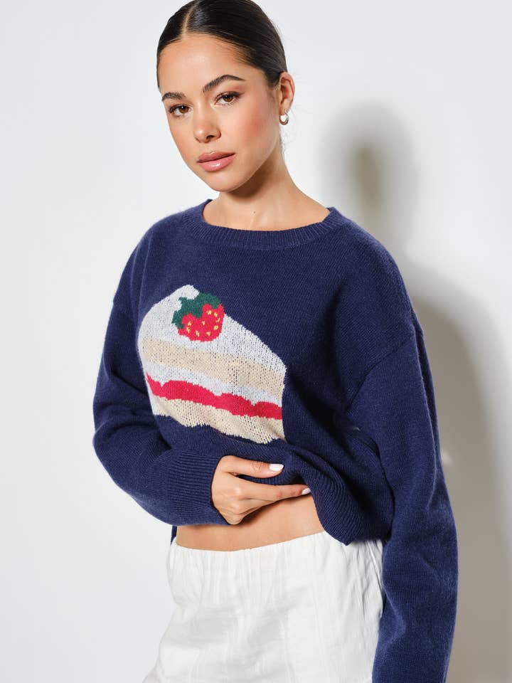 Navy TRAVIS CAKE SWEATER for wholesale on Faire4