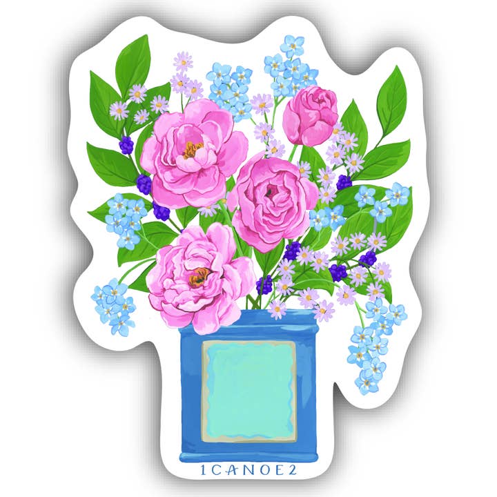 Flower Vase Vintage Blooms Decal Sticker for wholesale by 1canoe2 | One Canoe Two Paper Co.