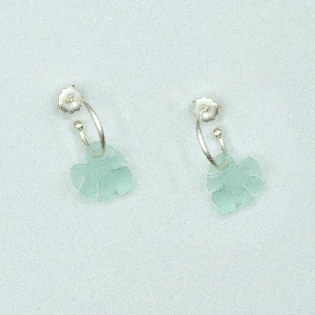 Materia Rica ☀️ - Wholesale Hoop Earrings - Monstera Ice Earrings
