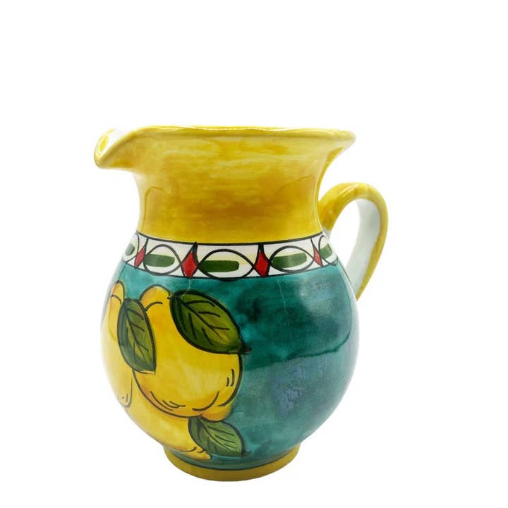 Brocca Fantasia Limoni Geometrici Turchese/verde 16cm per la vendita all'ingrosso da parte di Made in eatalia