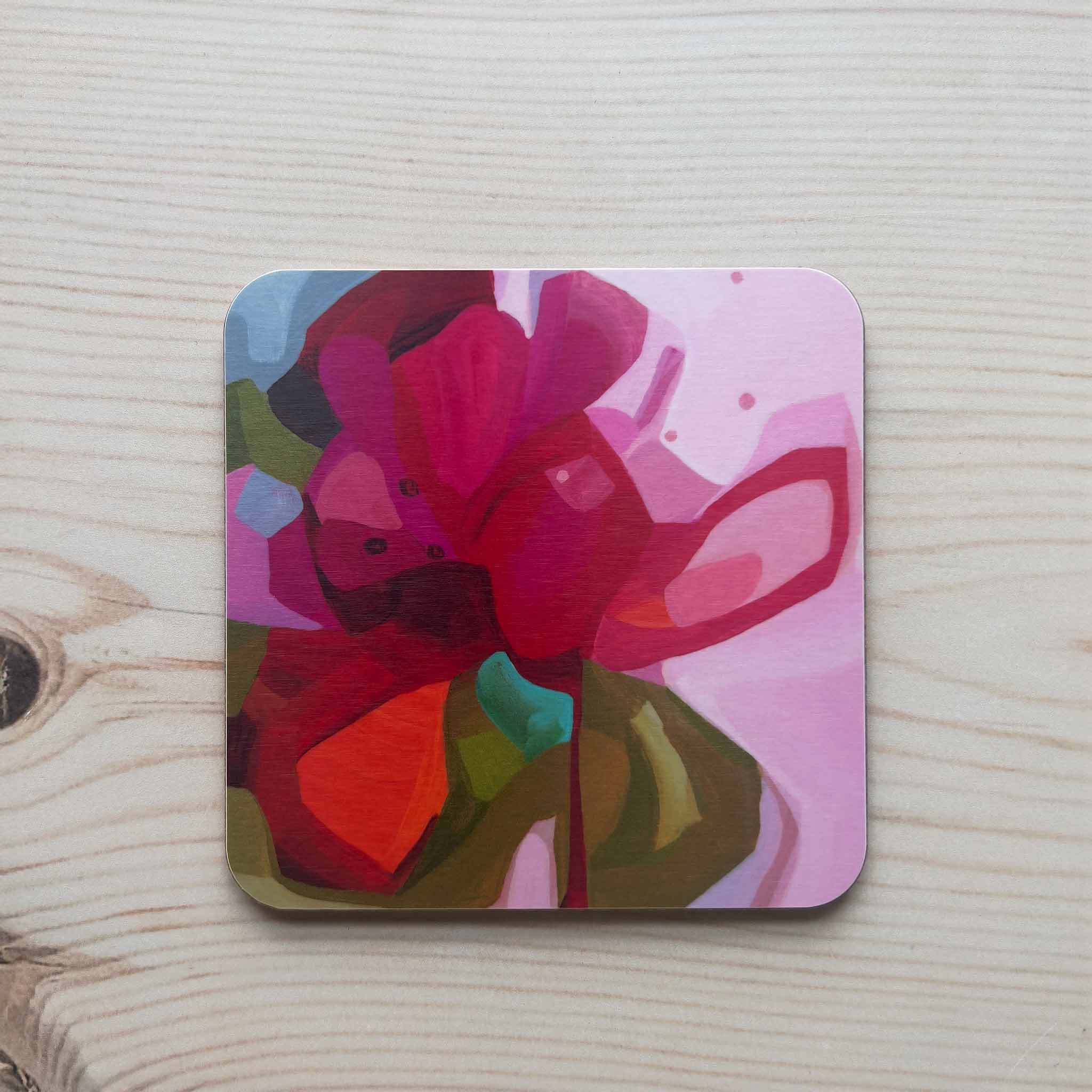 Susannah Bleasby Art - Wholesale Coasters - Coasters Set of 4 | Pink, Yellow & Orange Abstract | Brights3