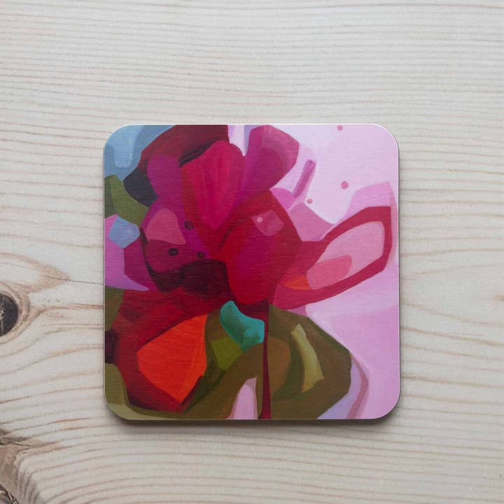 Susannah Bleasby Art - Wholesale Coasters - Coasters Set of 4 | Pink, Yellow & Orange Abstract | Brights3