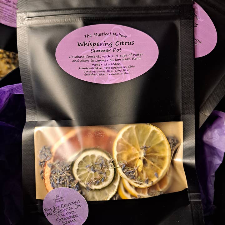 Whispering Citrus Simmer Pot Kit for wholesale by The Mystical Hollow