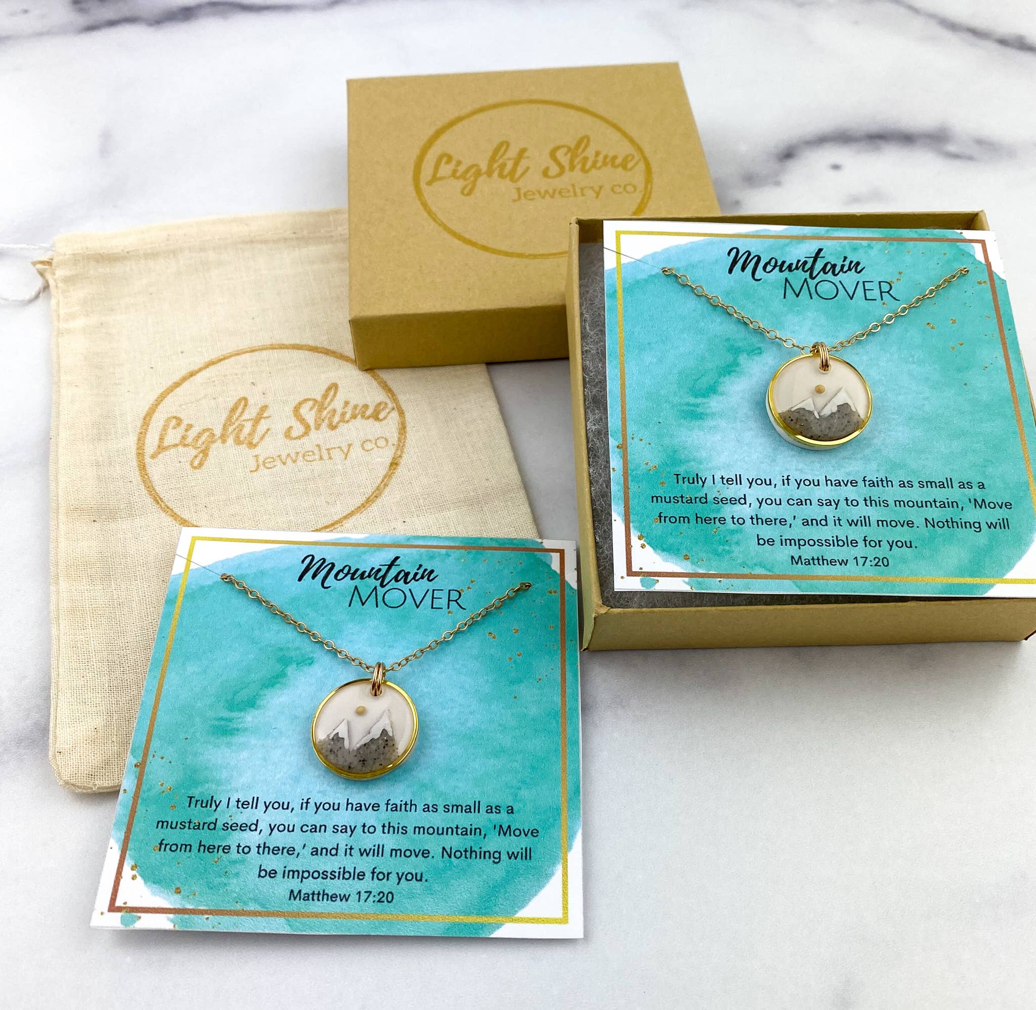 Light Shine - Wholesale Pendant/Charm Necklace - Mountain Mover Necklace | Mustard Seed | Christian Faith3