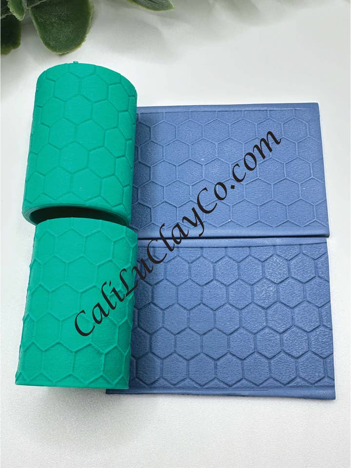 Honeycomb/Hexagonal Polymer Clay / Cookie Dough Texture Roller for wholesale by CaliLu Clay Co.