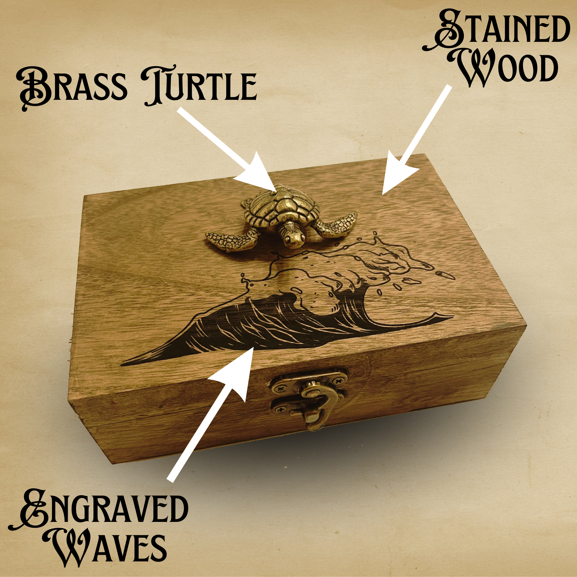 Timeless Motifs – wholesale Jewellery box/organiser – Sea Turtle Wooden Keepsake Box, beach turtle lovers gift box3