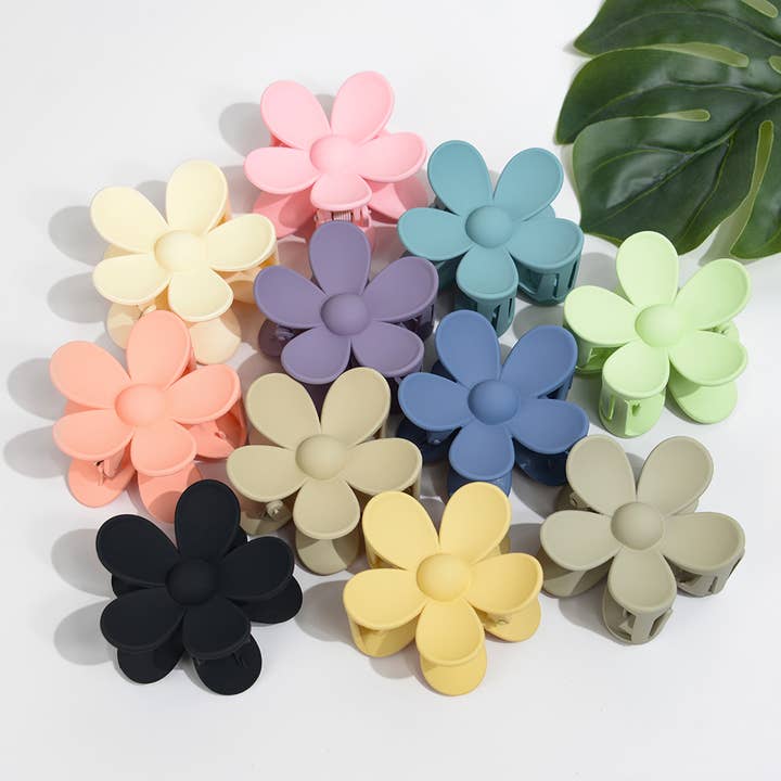 TheDivaSoap - Wholesale Hair Clip - Women's - 2.75''Medium Solid Color Matte Daisy Claw Clip