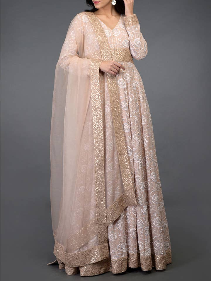 Champagene Rita Cotton long suit with Dupatta for wholesale on Faire0