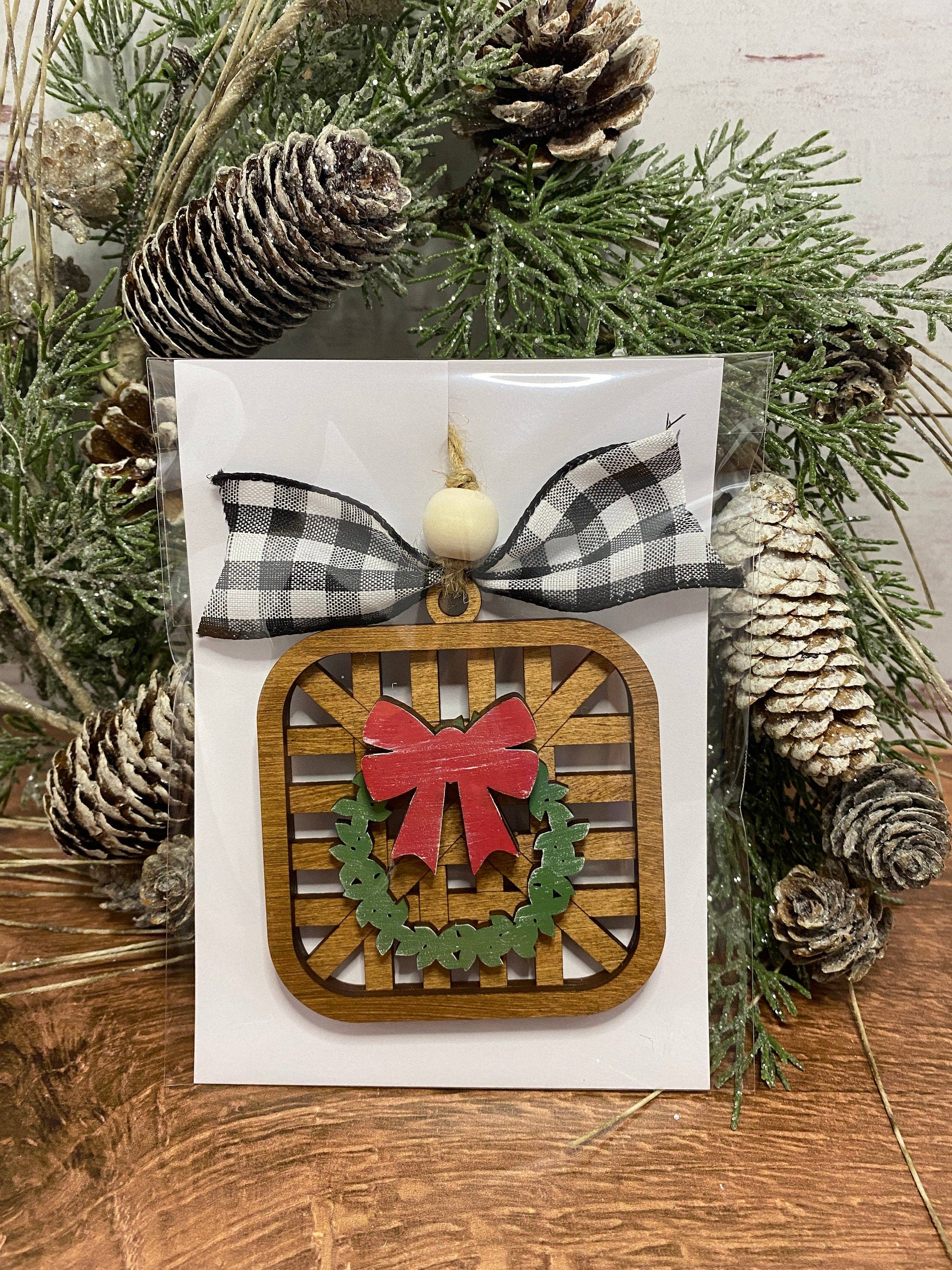 Creekside Cottage Designs - Wholesale Ornament - Tobacco basket ornament - Christmas decor - Ornament- tiered tray decor - deer ornament - wreath ornament5