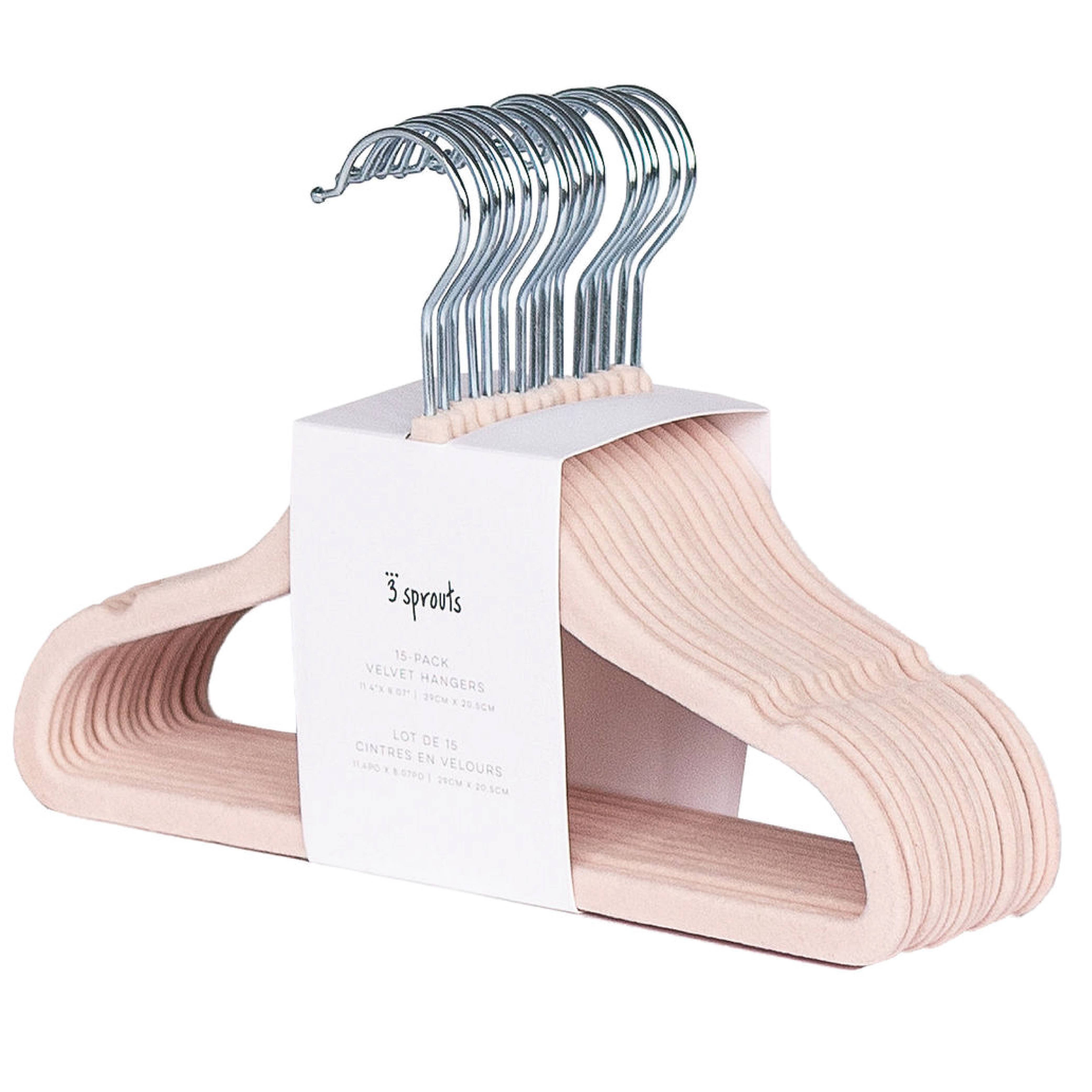 3 Sprouts – Cabides por atacado – Cabides de veludo para crianças e bebês 3 Sprouts (2 pacotes com 15 unidades)3