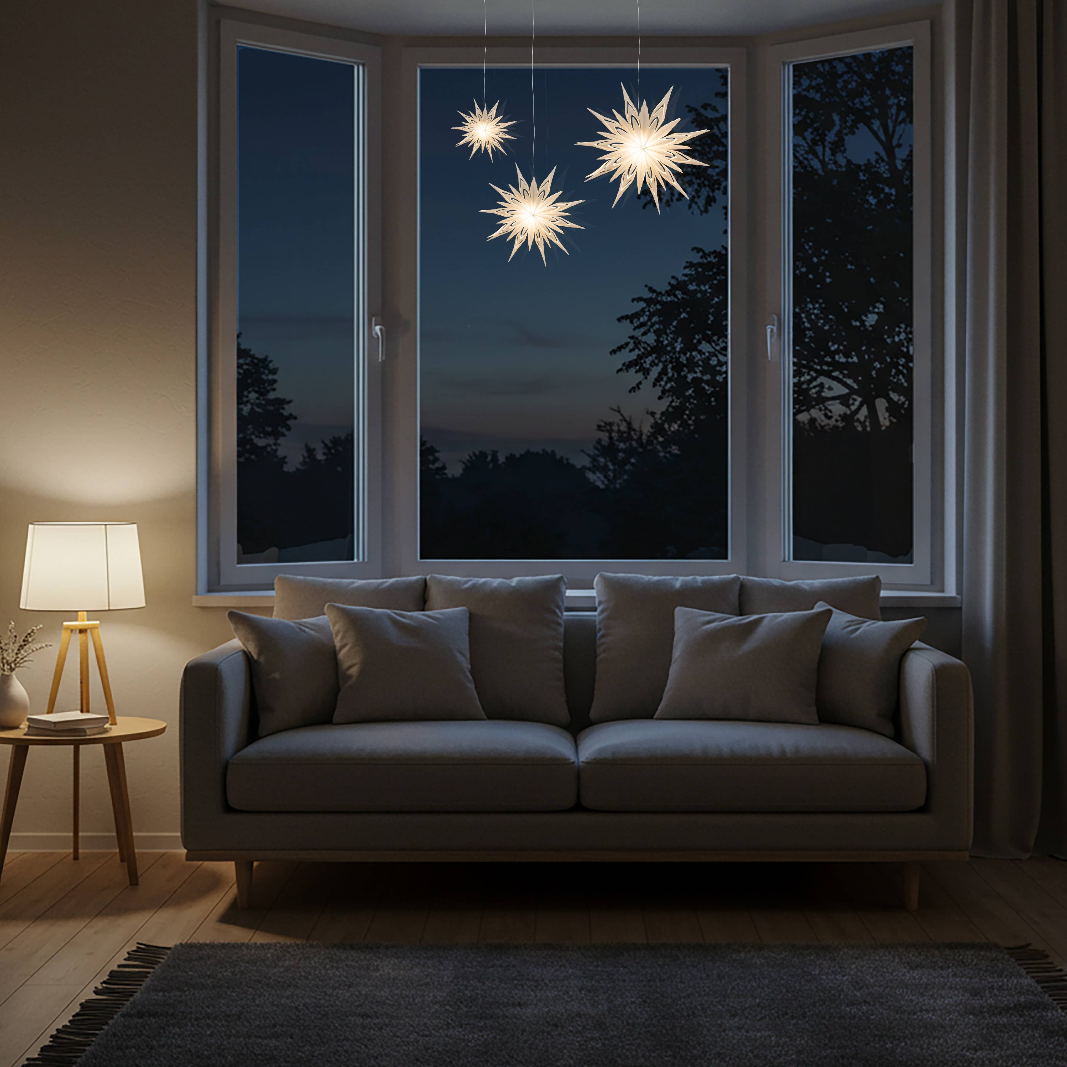 Artschatz LLC - Wholesale Paper Lantern/Lamp - Snowflake Ice Crystal - 8, 12 or 16 inch | Paper Star Lantern Light3